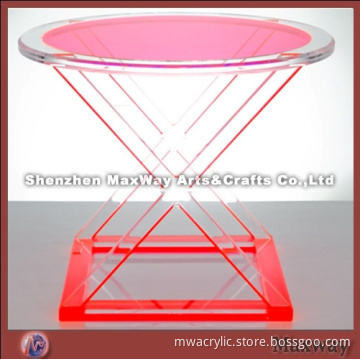 Red acrylic/plexiglass furniture dinner table